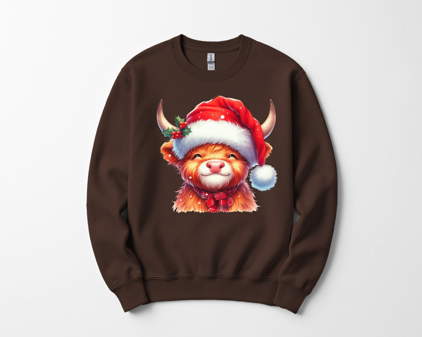 Baby Highland Cow Santa Hat Sweatshirt