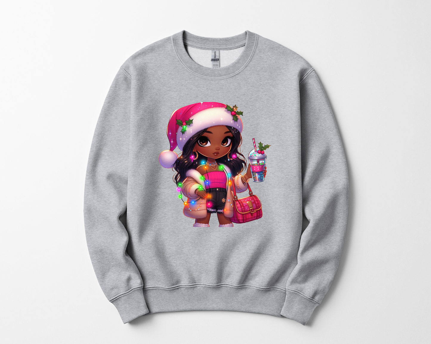 Animated Christmas Girl Santa Hat