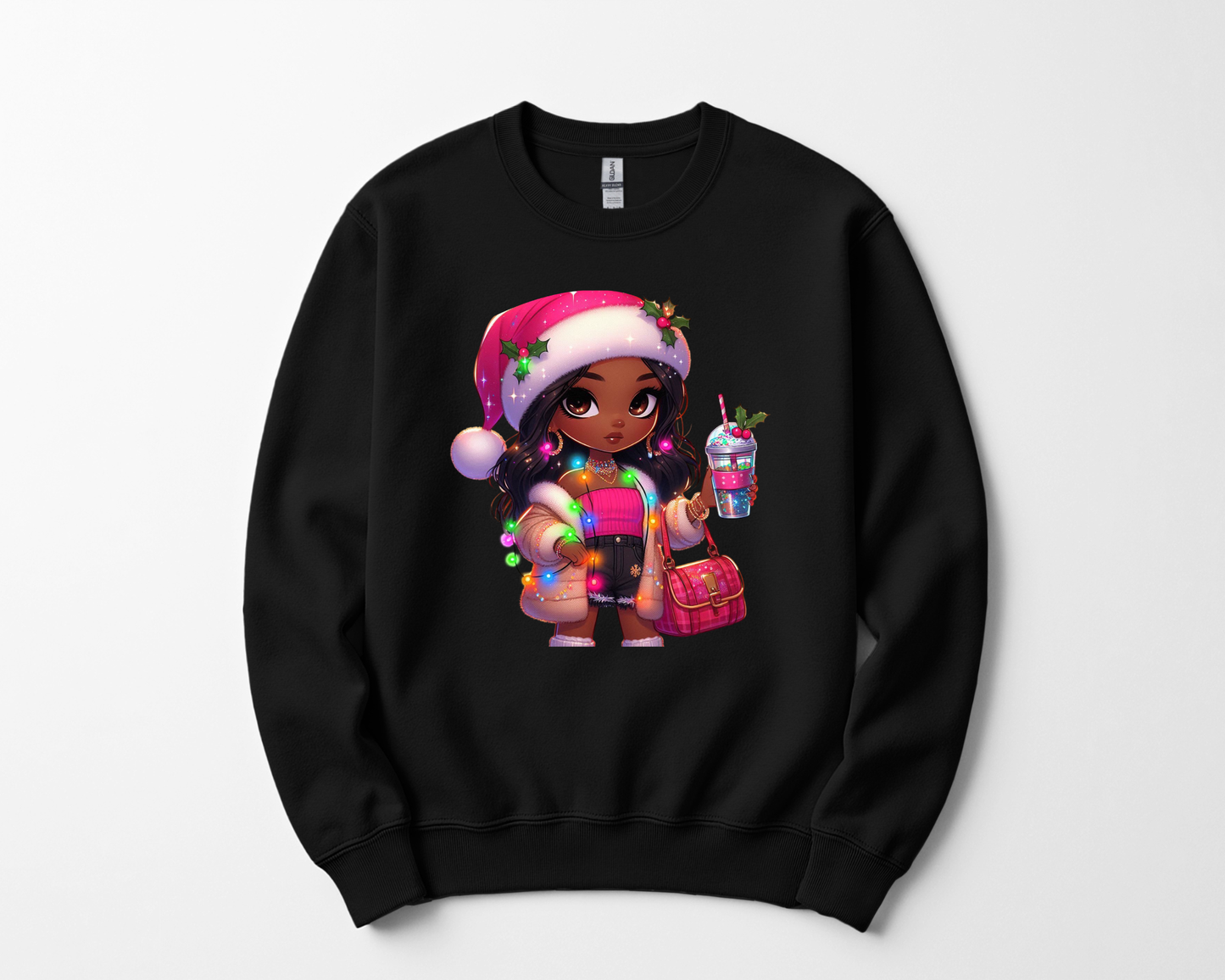 Animated Christmas Girl Santa Hat