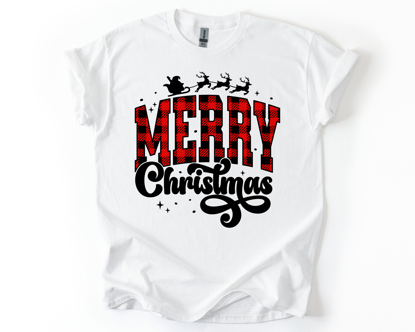 Merry Christmas Buffalo Plaid T Shirt