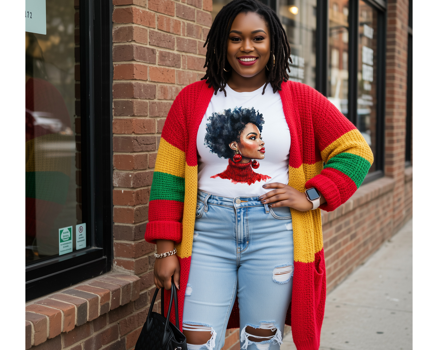 Woman With Ornament Earrings