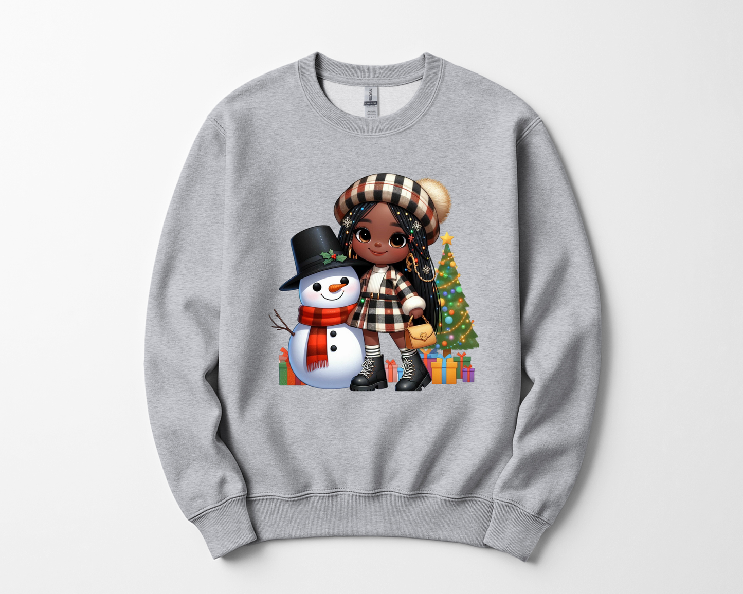 Animated Girl Braids & Snowman