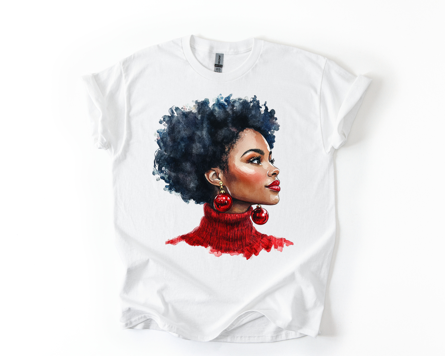 Woman With Ornament Earrings