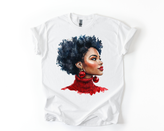 Woman With Ornament Earrings