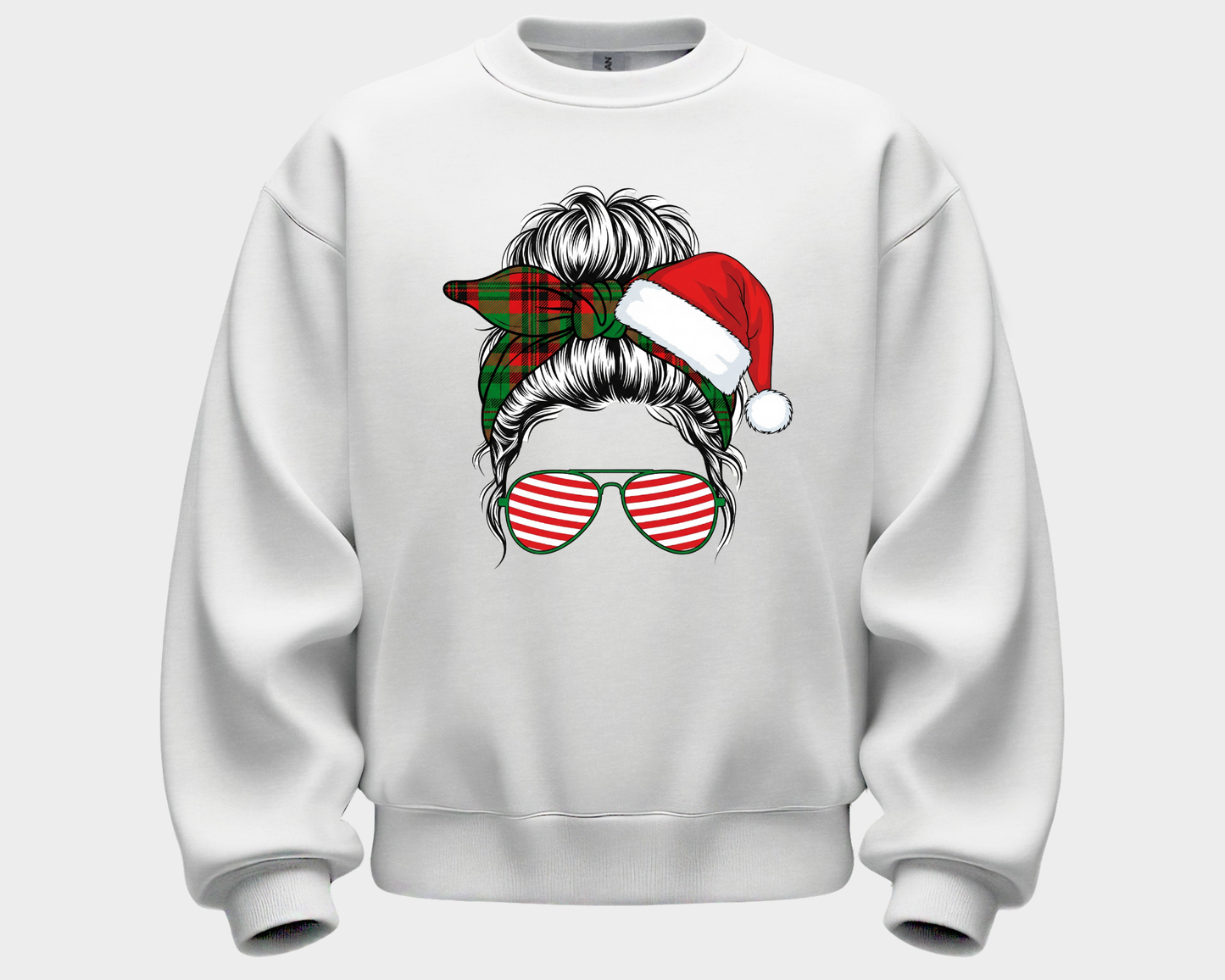 Animated Girl Santa Hat & Glasses